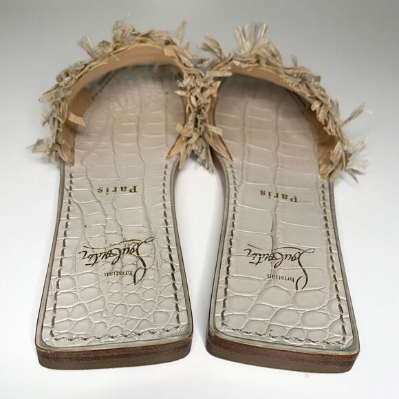 Christian Louboutin Soudana Raffia Flat Slip On Sandals EU 36.5 US 6.5 Low Heel - Picture 5 of 10